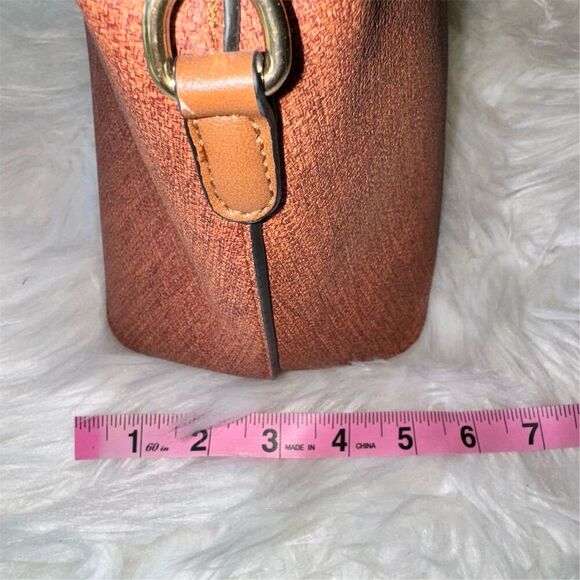 Women's Spacious Brown Structured Satchel Bag Purse with Leopard Print Lining - Picture 8 of 9